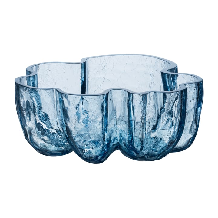 Crackle skål 105 mm - Cirkulært glas (Blå) - Kosta Boda