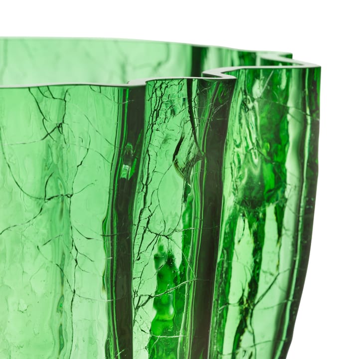 Crackle vase 175 mm - Grøn - Kosta Boda