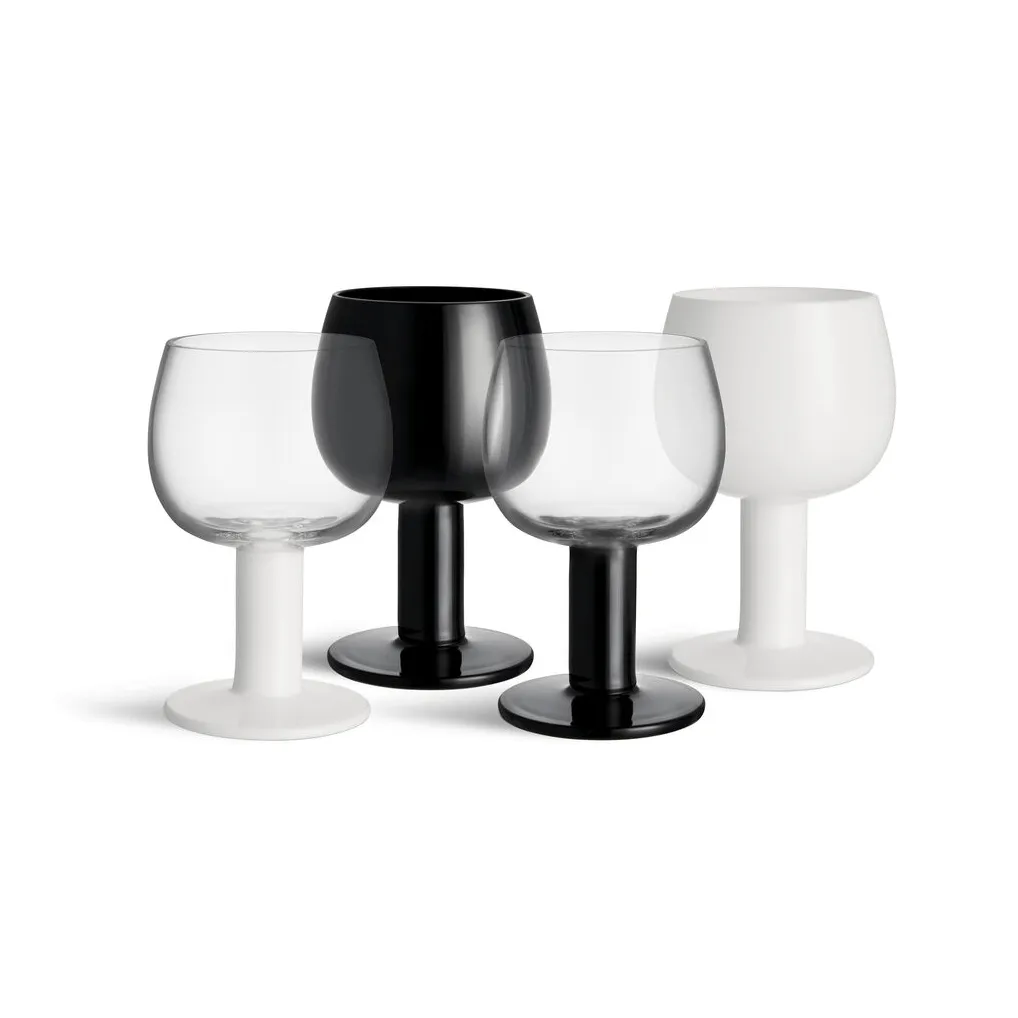 Fars glas, Hvid-sort, 4-pak Kosta Boda