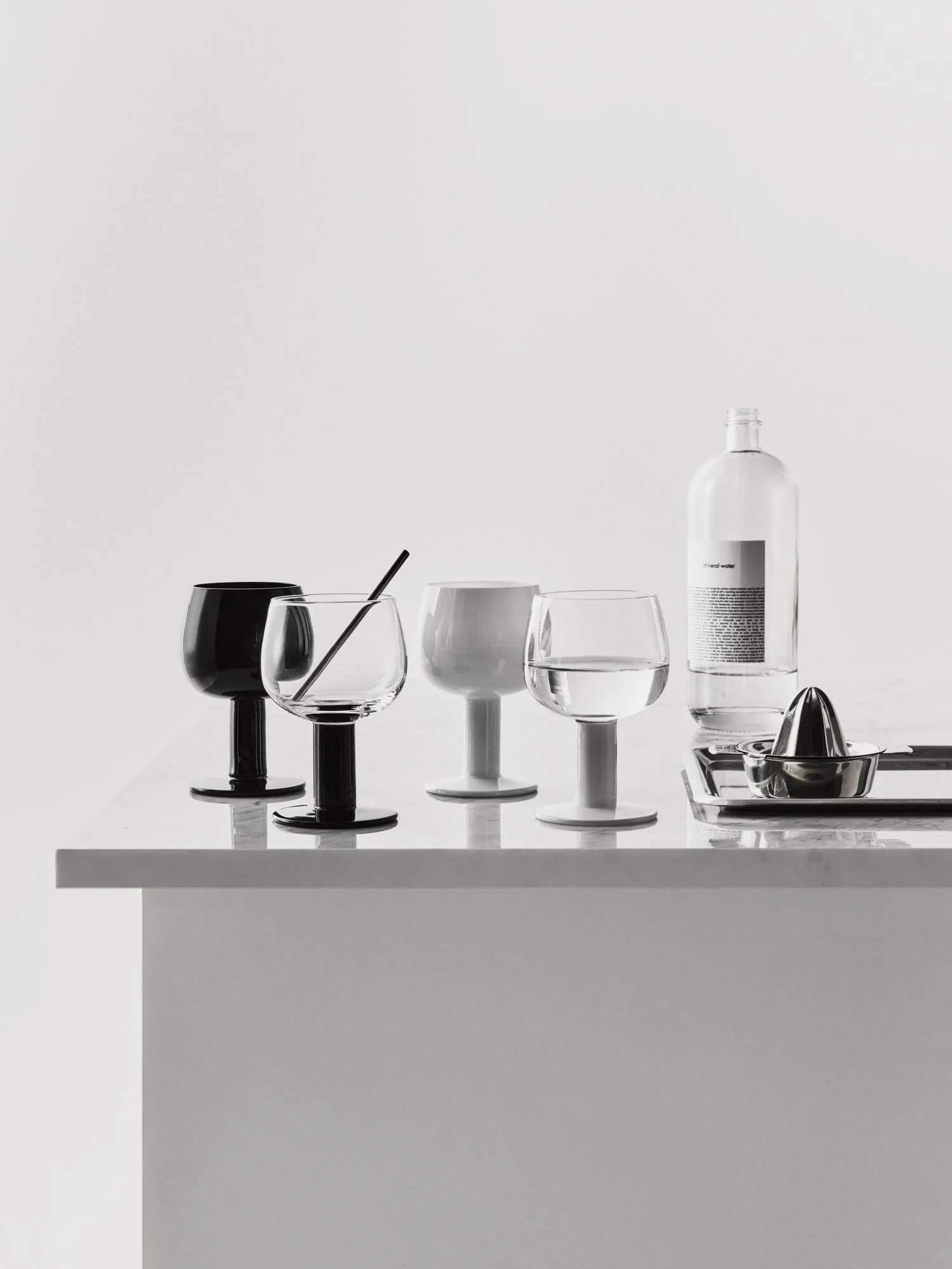Fars glas, Hvid-sort, 4-pak Kosta Boda