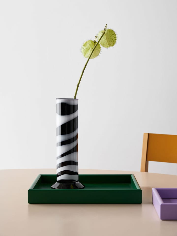 Lab cylinder vase 30 cm, Sort-hvid Kosta Boda