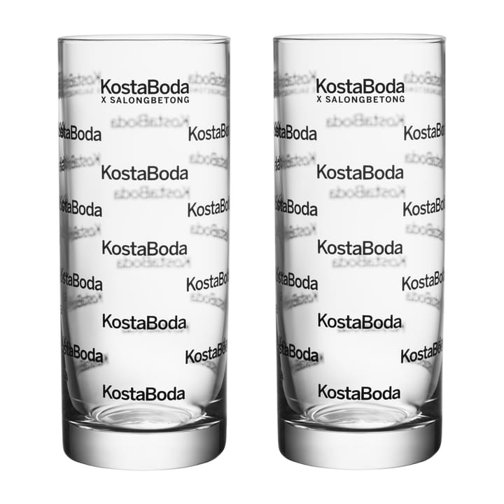 Salong Betong highball glas 33 cl 2-pak - Klart/Sort - Kosta Boda