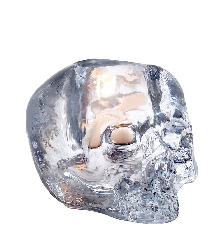 Skull lysestage 8,5 cm - klart glas - Kosta Boda