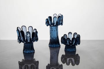 Solros lysestage cirkulært glas 9,2 cm - Blå - Kosta Boda