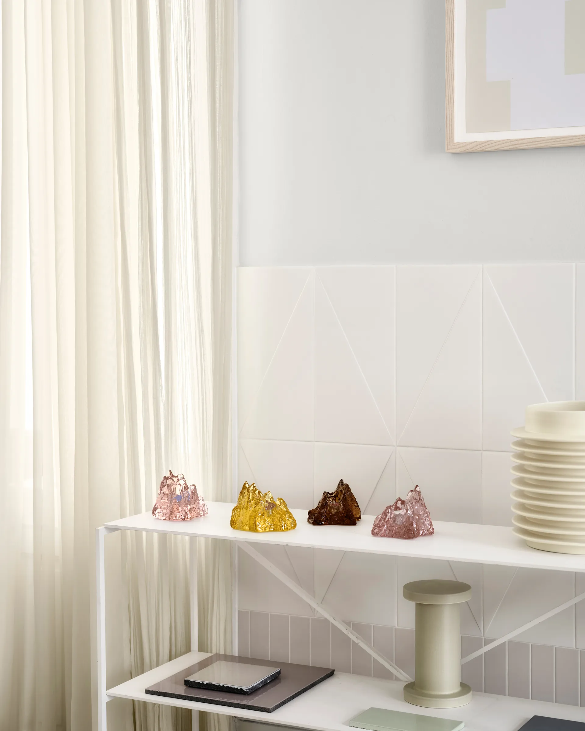 The Rock fyrfadsstage 91 mm, Lyserød Kosta Boda