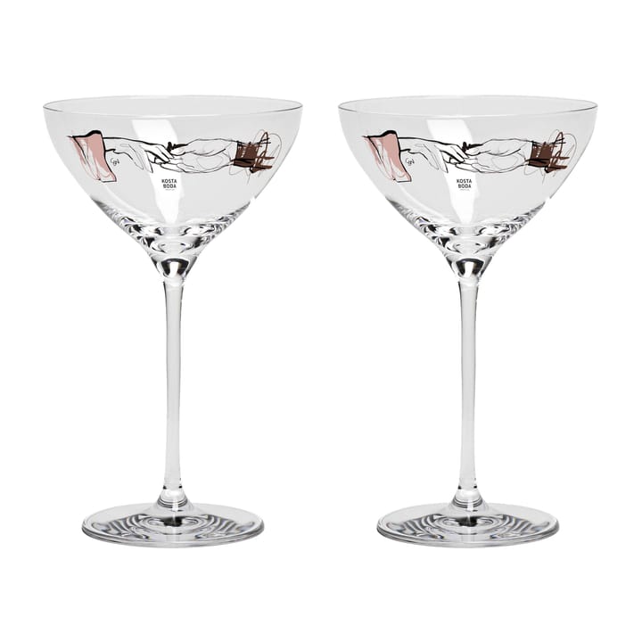 You and me together champagne coupe 32 cl 2-pak - Clear/Multi - Kosta Boda