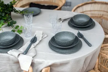 Club dyb tallerken Ø22 cm 4-pak biocirk termoplast - Nature ask grey - Koziol