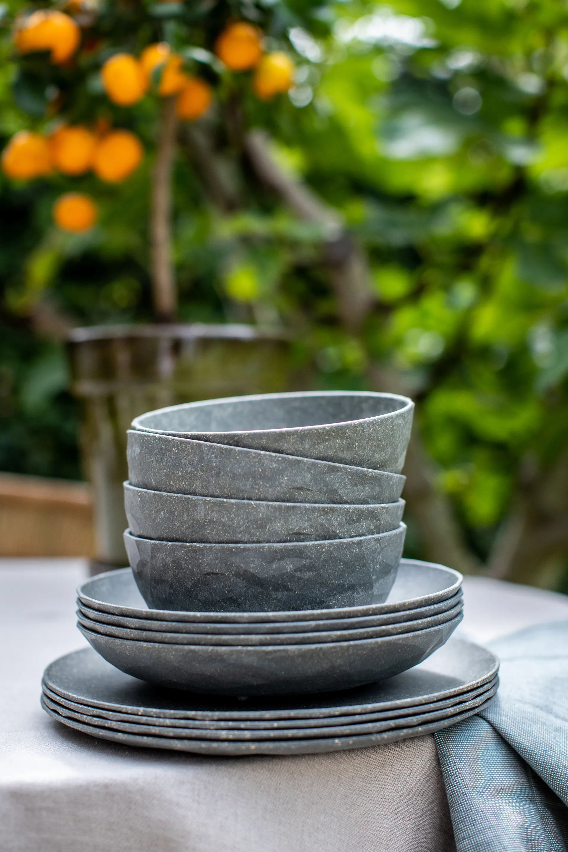 Club dyb tallerken Ø22 cm 4-pak biocirk termoplast, Nature ask grey Koziol