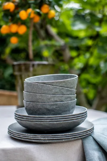 Club dyb tallerken Ø22 cm 4-pak biocirk termoplast - Nature ask grey - Koziol