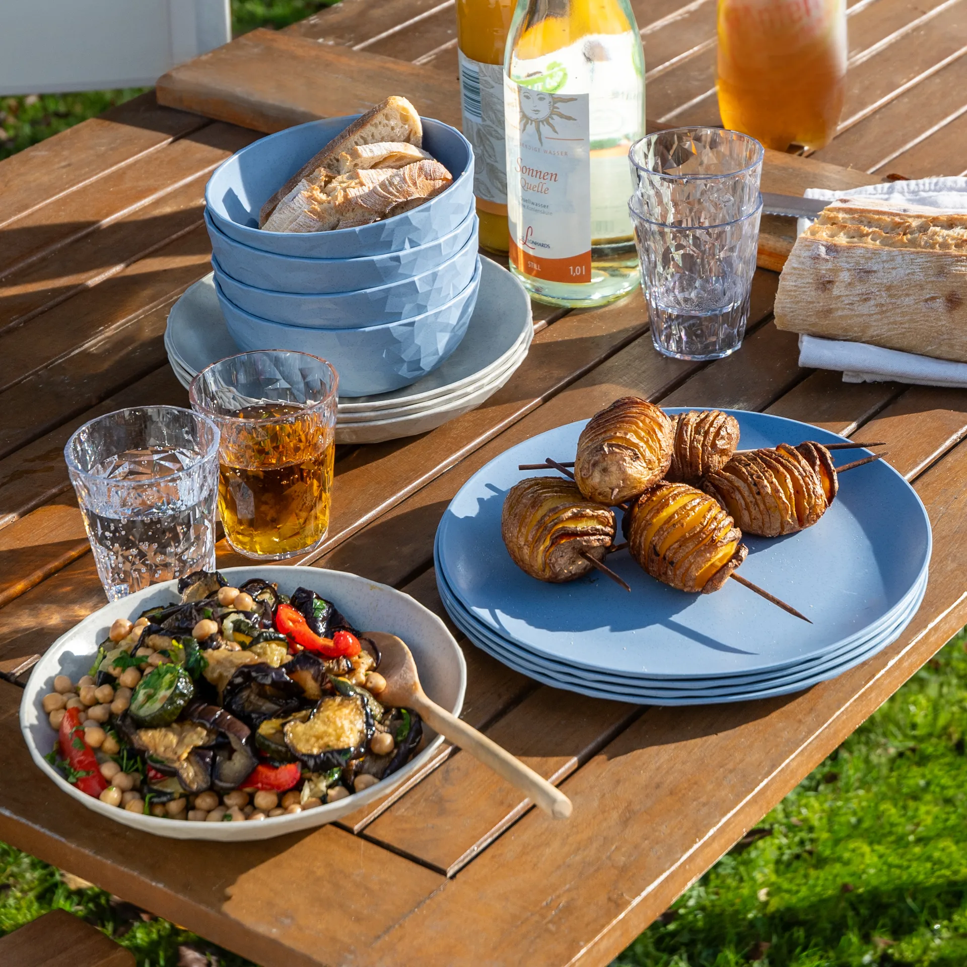 Club skål Ø16,2 cm 4-pak biocirkulær termoplast, Nature flower blue Koziol