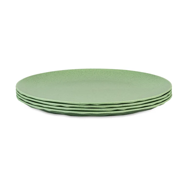 Club tallerken Ø26 cm 4-pak biocirkulær termoplast - Nature leaf green - Koziol