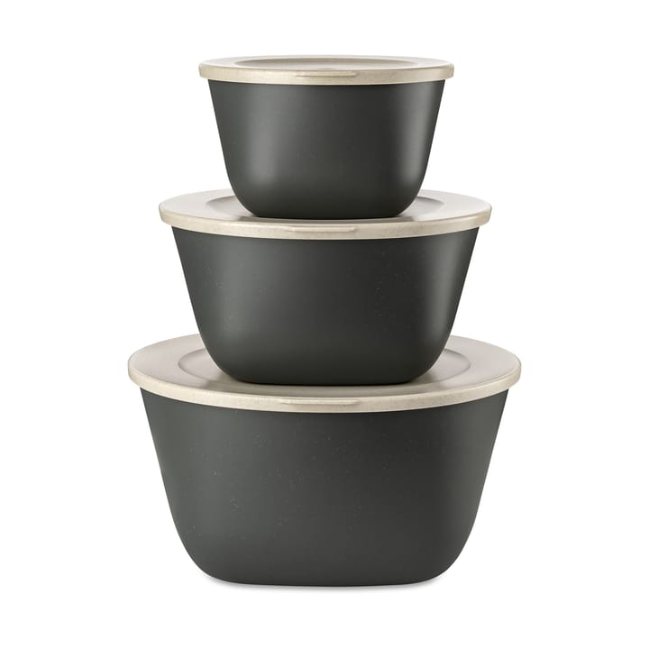 Connect Stockholm skål med låg 3-pak, Nature ash grey Koziol