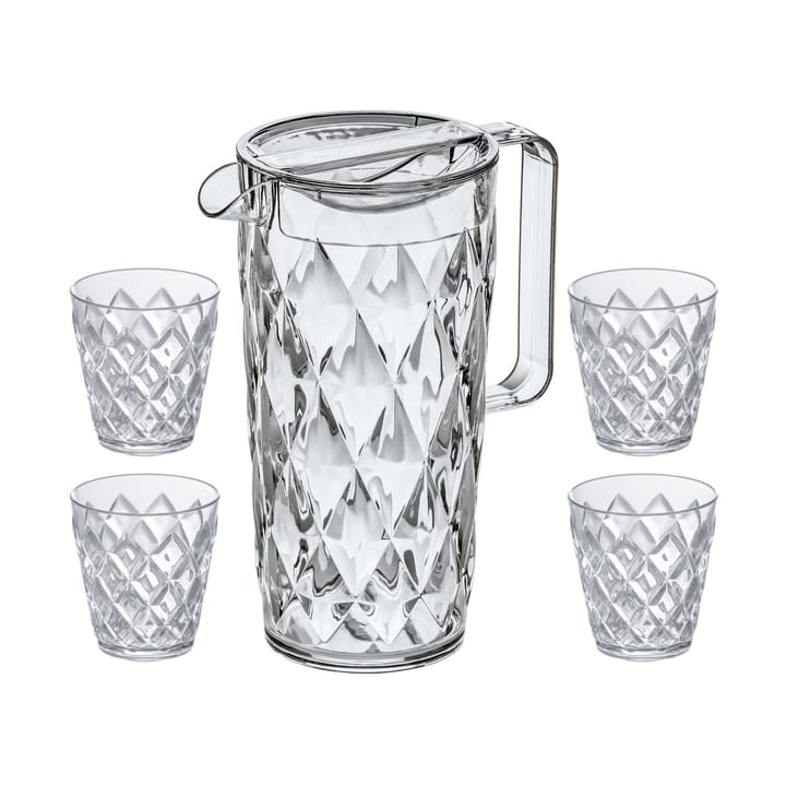 Crystal karaffel inkl. 4 glas - Krystalklar - Koziol