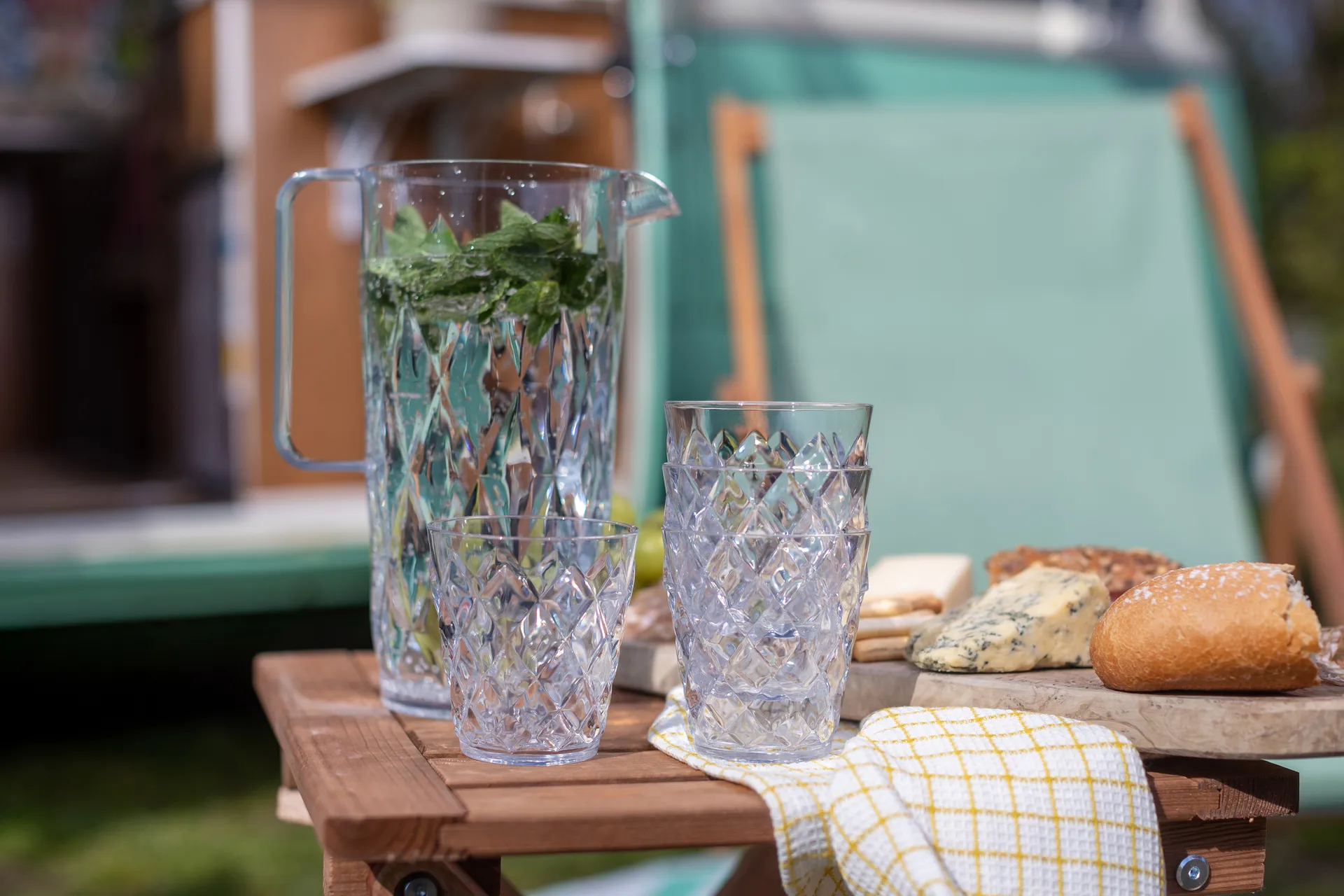 Crystal karaffel inkl. 4 glas, Krystalklar Koziol