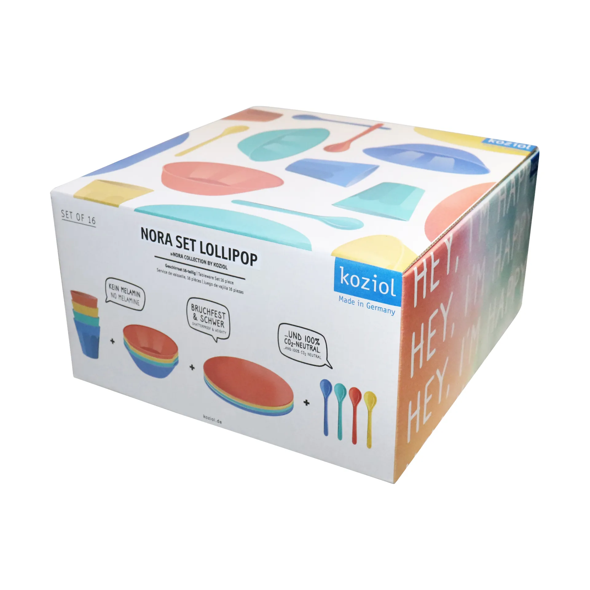 Nora Lollipop servicesæt 16 dele, Flerfarvet Koziol