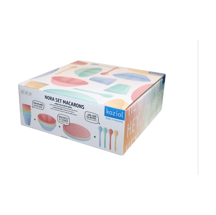 Nora Macarons servicesæt 16 dele, Flerfarvet Koziol
