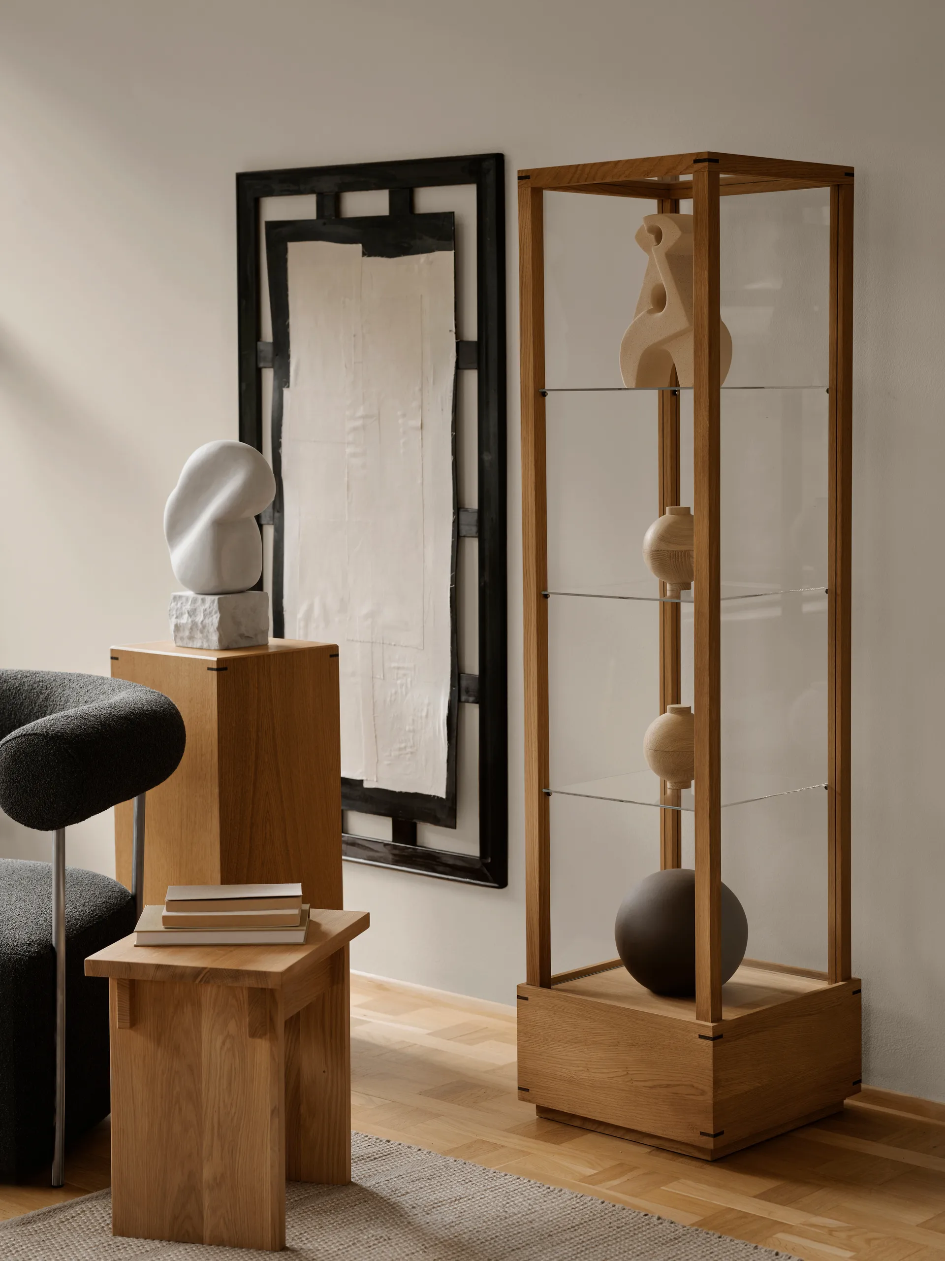 Artisan skammel 30x40 cm, Varmlakeret eg Kristina Dam Studio