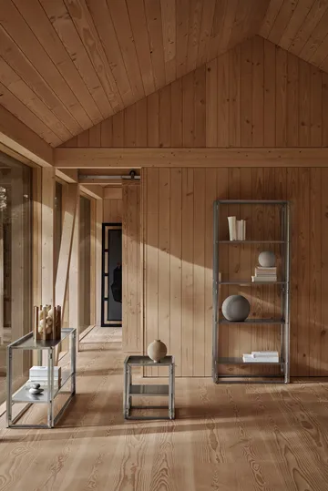 Sammenklappeligt sidebord 40x40 cm - Børstet rustfrit stål - Kristina Dam Studio