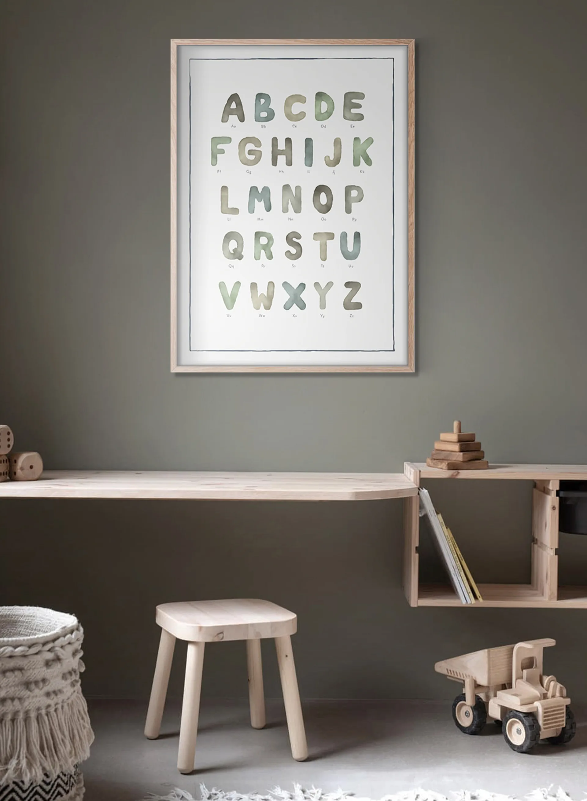 The alphabet watercolour plakat, 50x70 cm Kunskapstavlan®