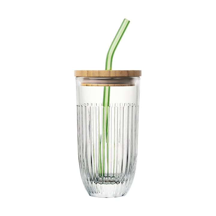 Ouessant smoothiglas med låg og sugerør 43 cl - Transparent - La Rochère