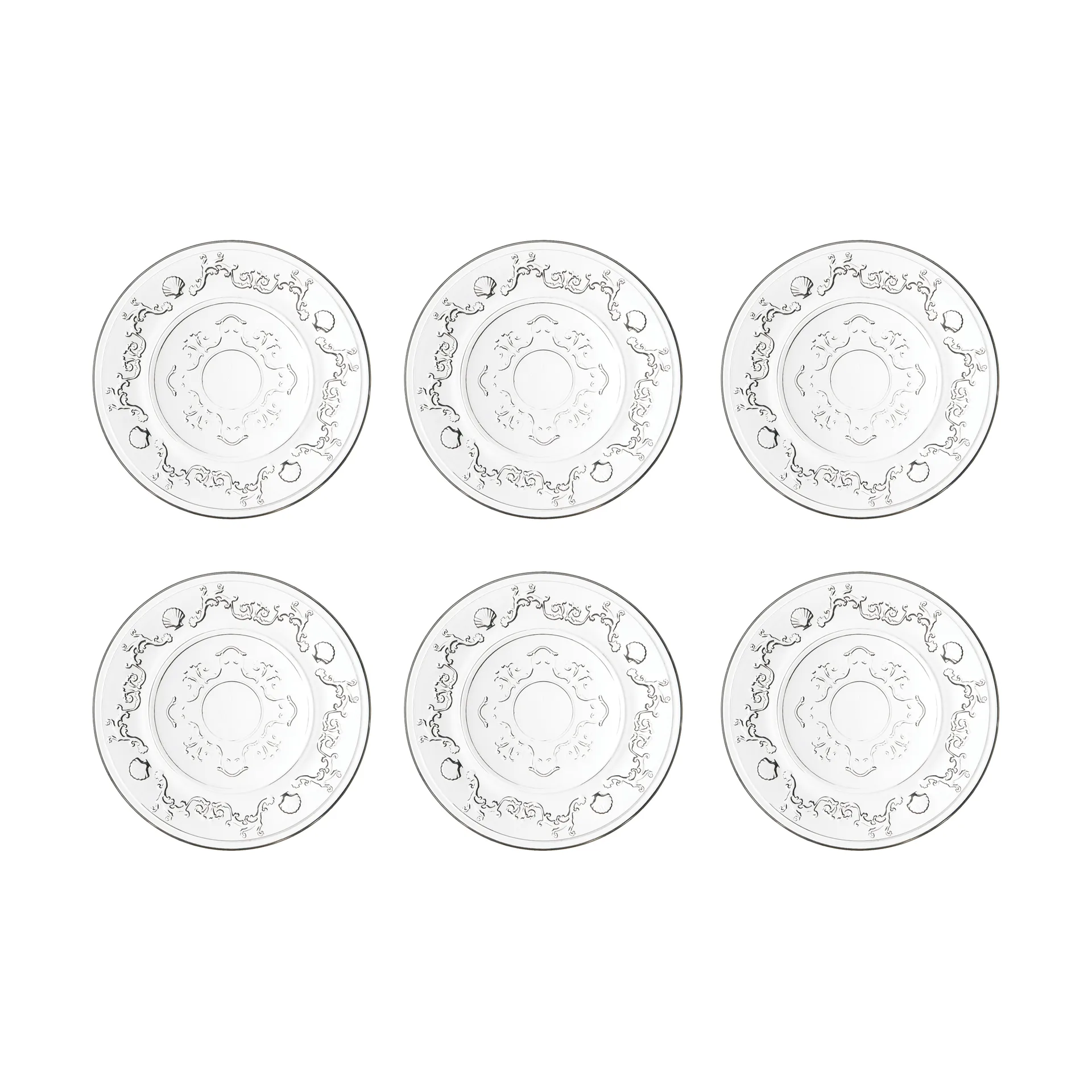 Versailles assiet 6 pak, Glas La Rochère