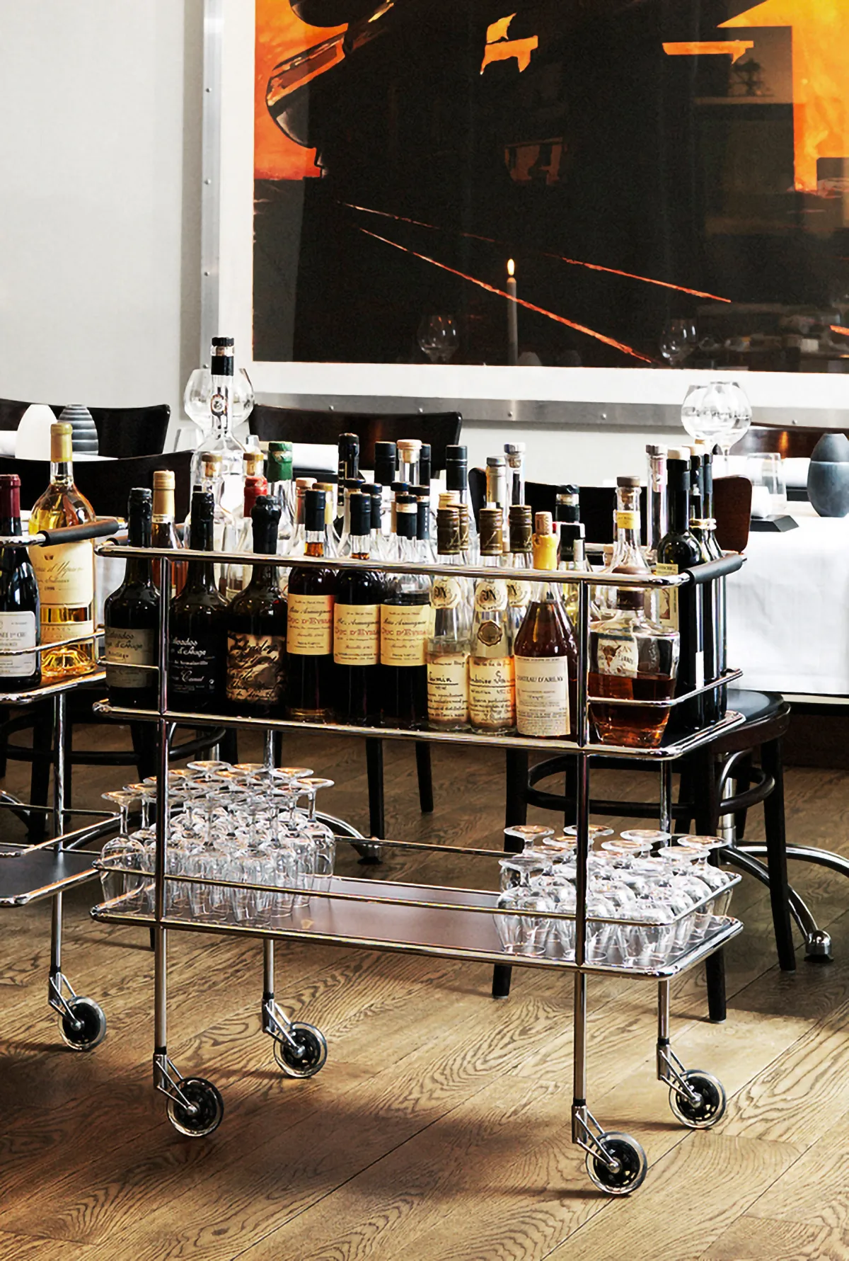 Cargo serveringsvogne, Hvidt laminat-krom Lammhults