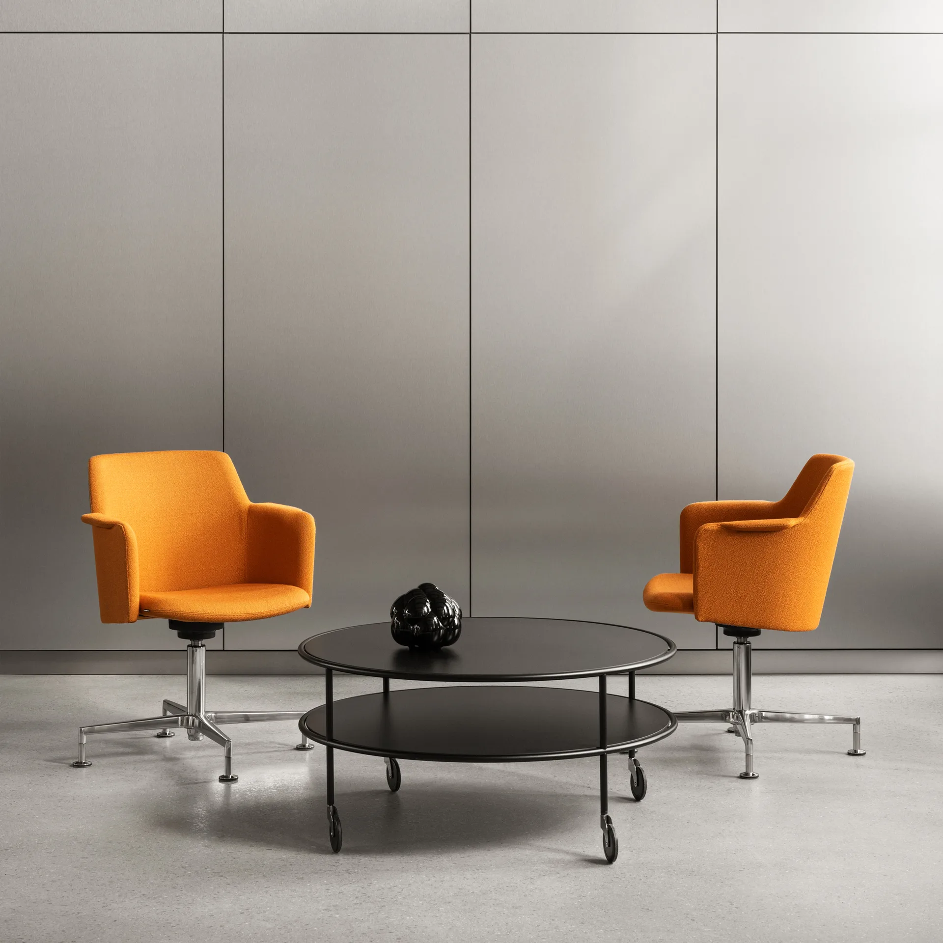 Chicago sofabord, Sort laminat, Ø90 cm Lammhults