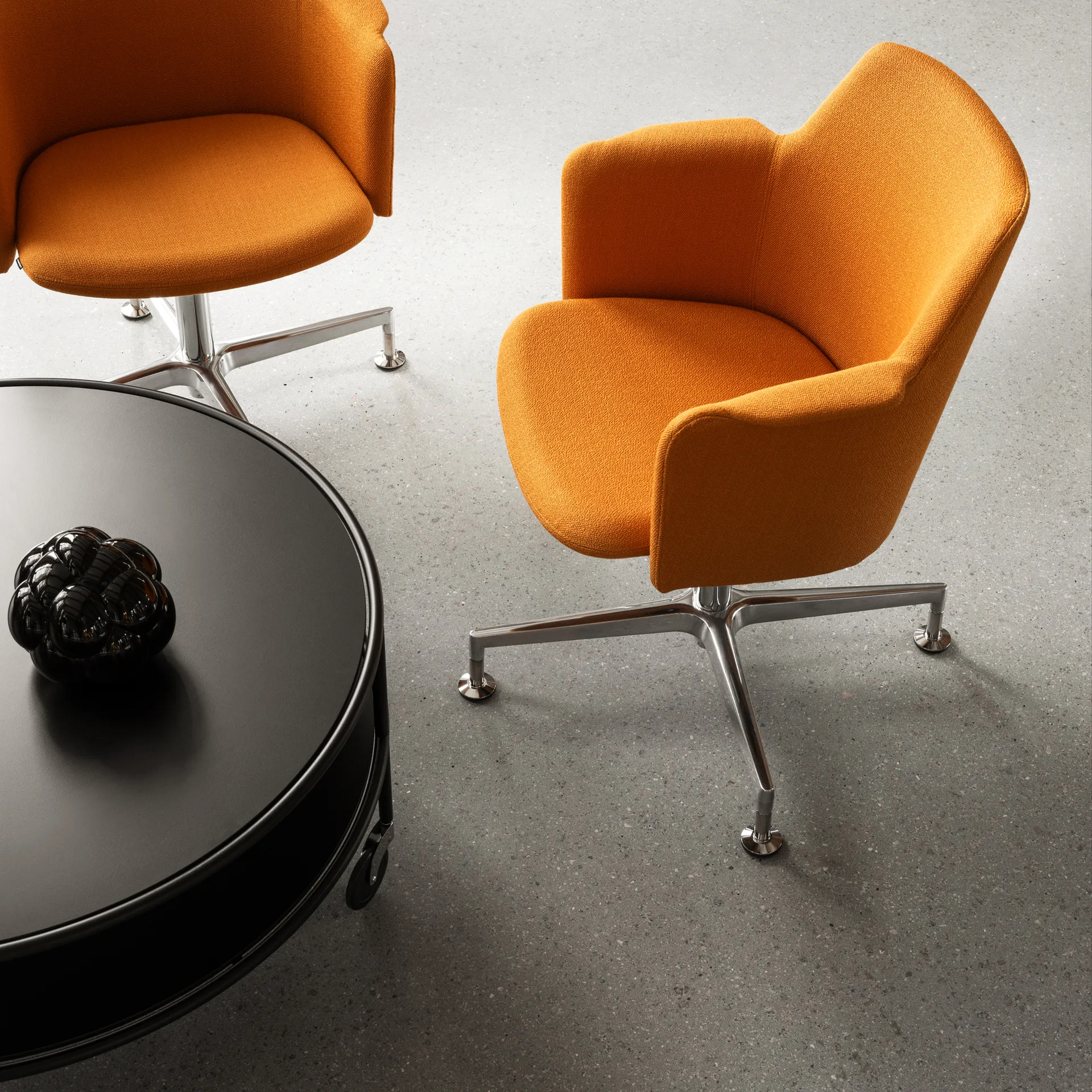 Chicago sofabord, Sort laminat, Ø90 cm Lammhults