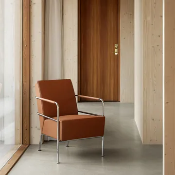 Cinema lænestol - Elmo Nordic læder Cognac-kromstel - Lammhults