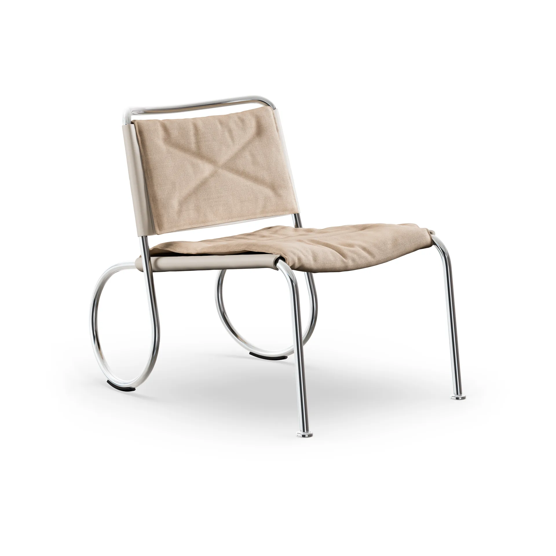 Corso easy chair stol, Elmo Nordic læder Natur-linnedug-krom Lammhults