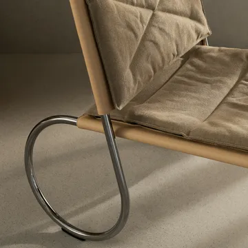 Corso easy chair stol - Elmo Nordic læder Natur-linnedug-krom - Lammhults