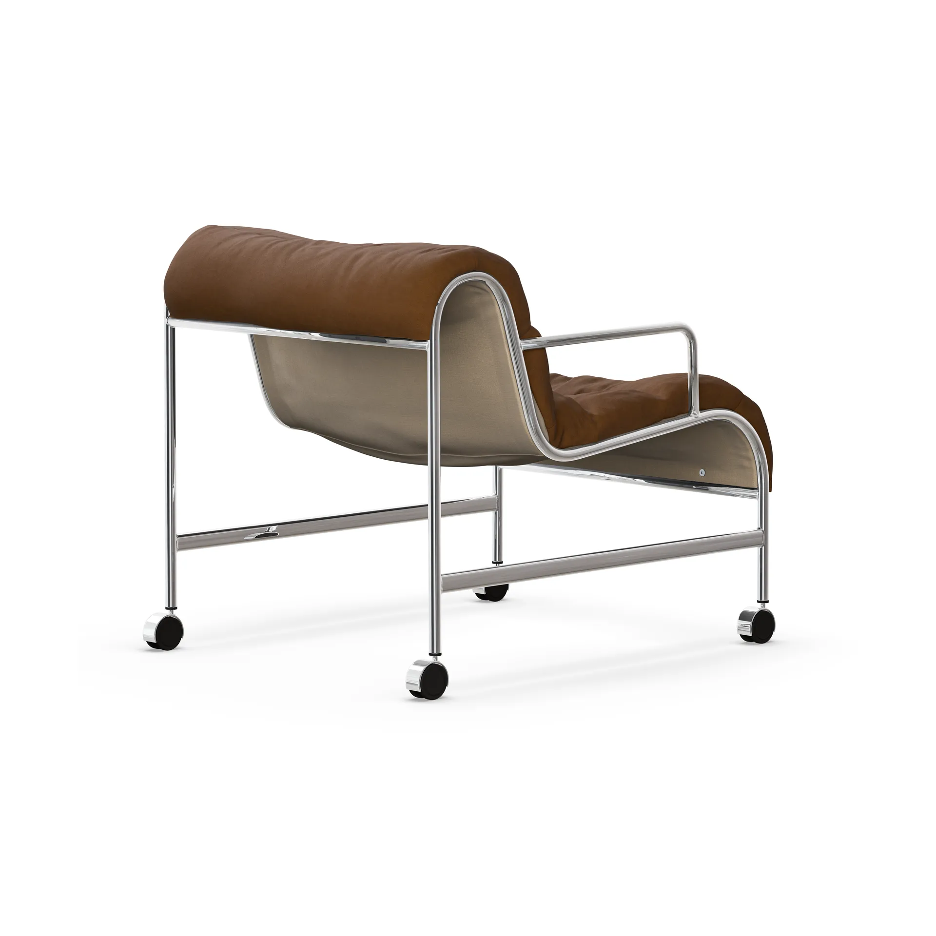 Sunny lænestol med armlæn, Vidar brun-kromat hjulstativ Lammhults