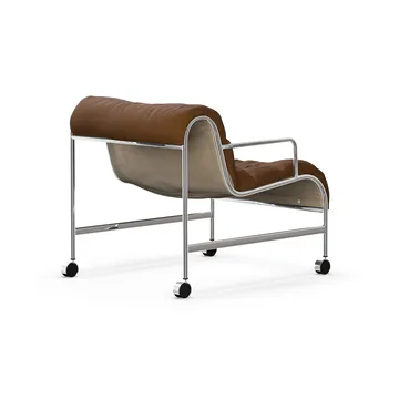 Sunny lænestol med armlæn - Vidar brun-kromat hjulstativ - Lammhults