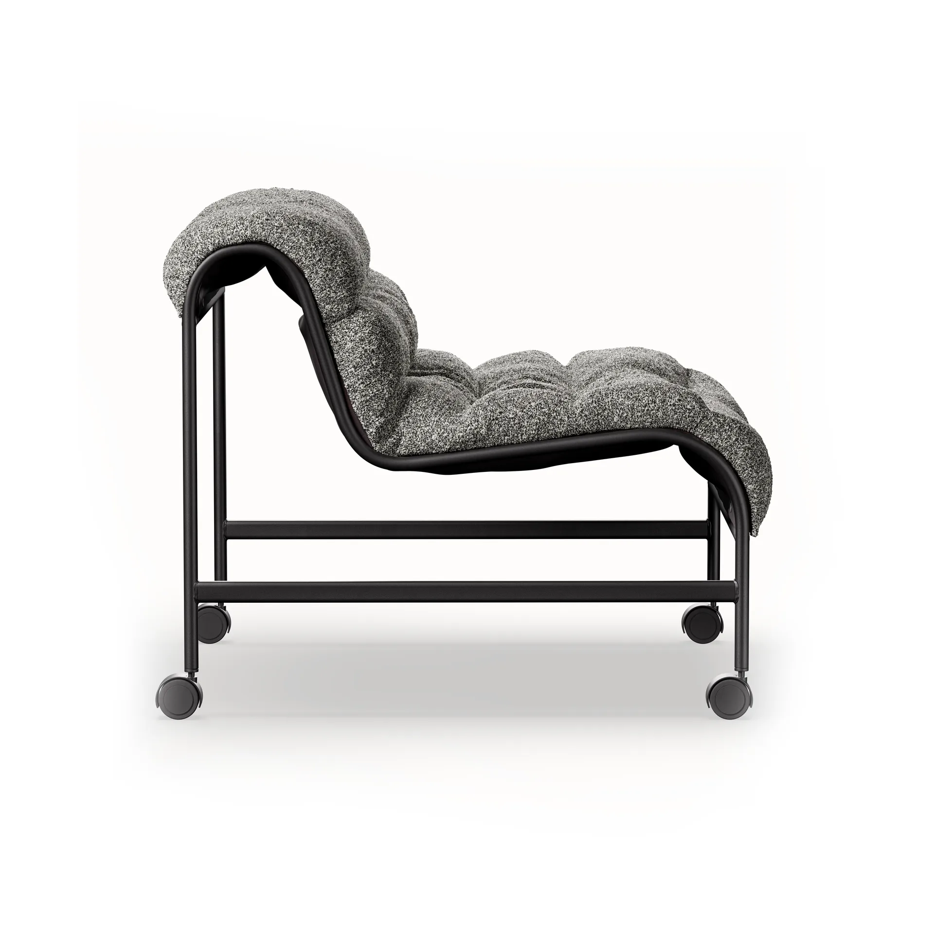 Sunny lænestol, Zero Sort-matsort stativ med hjul Lammhults