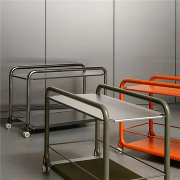 Tension rullevogn - Krom-beige-beige lædermåtte - Lammhults