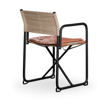 X75-2 karmstol - hørlærred natur-Elmo Nordic læder Cognac-sorte ben - Lammhults