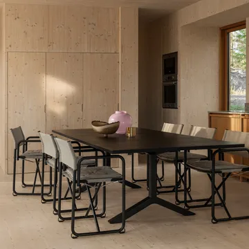 X75-2 karmstol - hørlærred natur-kromede ben - Lammhults