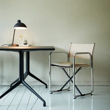 X75-2 karmstol - Naturfarvet linnedug-krom - Lammhults