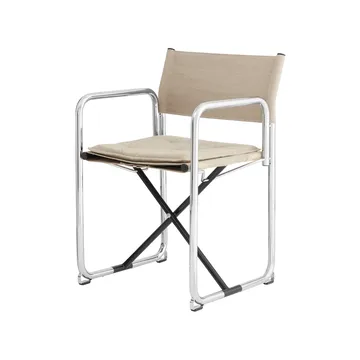 X75-2 karmstol - Naturfarvet linnedug-krom - Lammhults