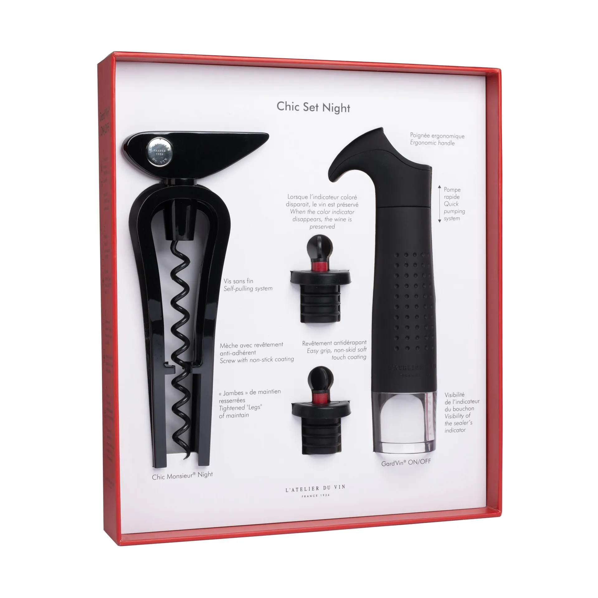 Chic set night vintillbehørsæt, 4 dele L'Atelier du Vin