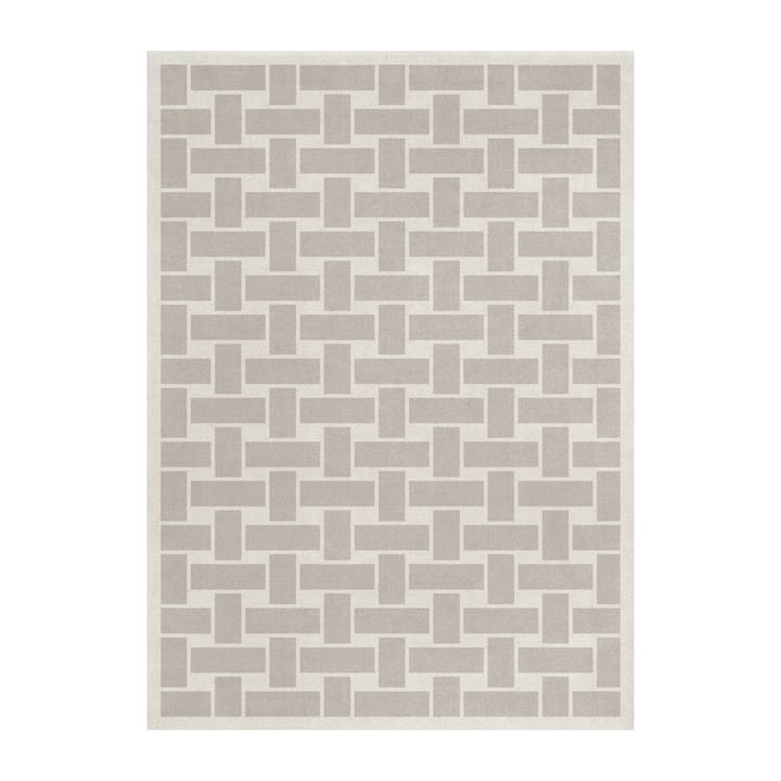 60S Geo Basket Weave uldtæppe - Oatmeal, 180x270 cm - Layered