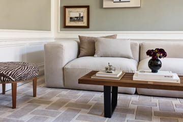 60S Geo Basket Weave uldtæppe - Oatmeal, 300x400 cm - Layered