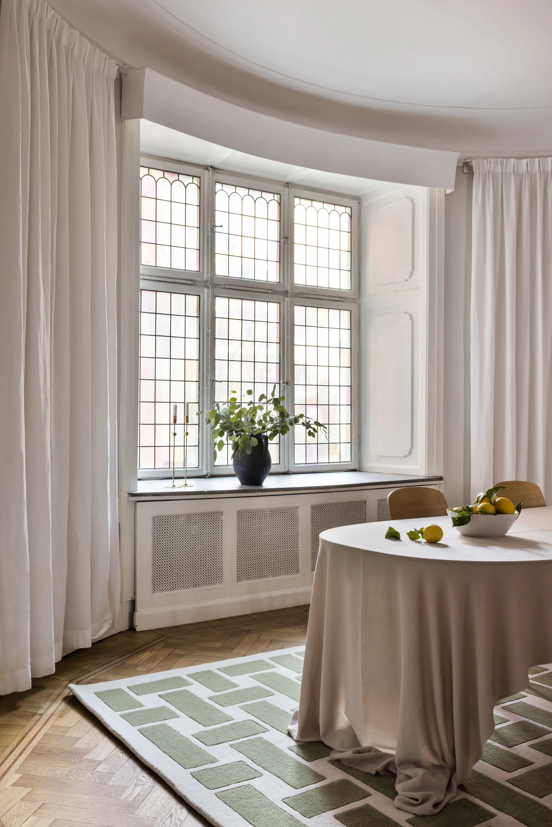 60S Geo Basket Weave uldtæppe, Olive, 180x270 cm Layered