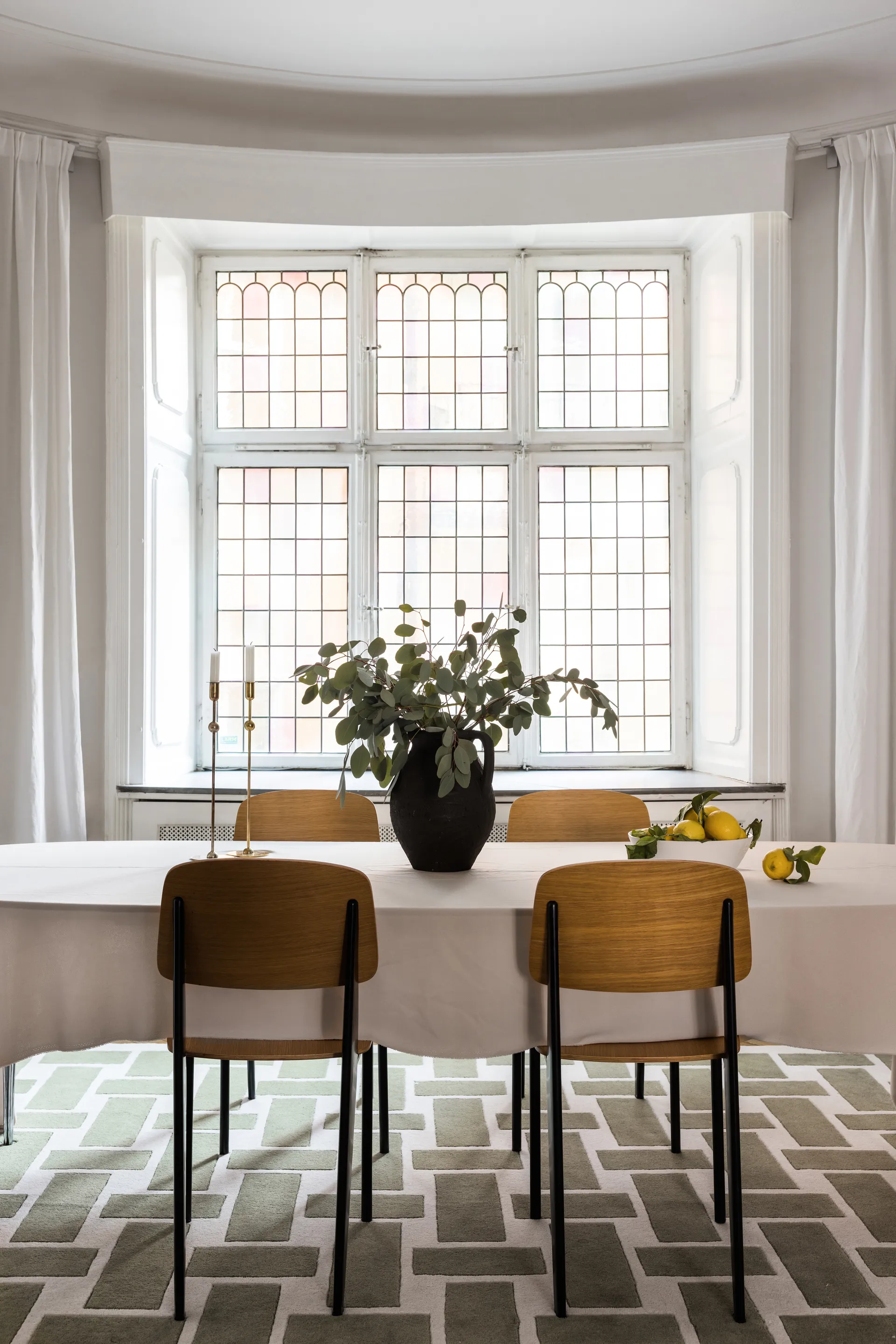 60S Geo Basket Weave uldtæppe, Olive, 180x270 cm Layered