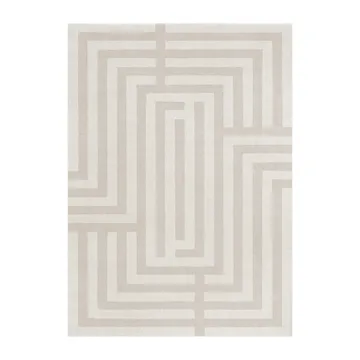 60S Geo Letters tæppe - Oatmeal, 180x270 cm - Layered