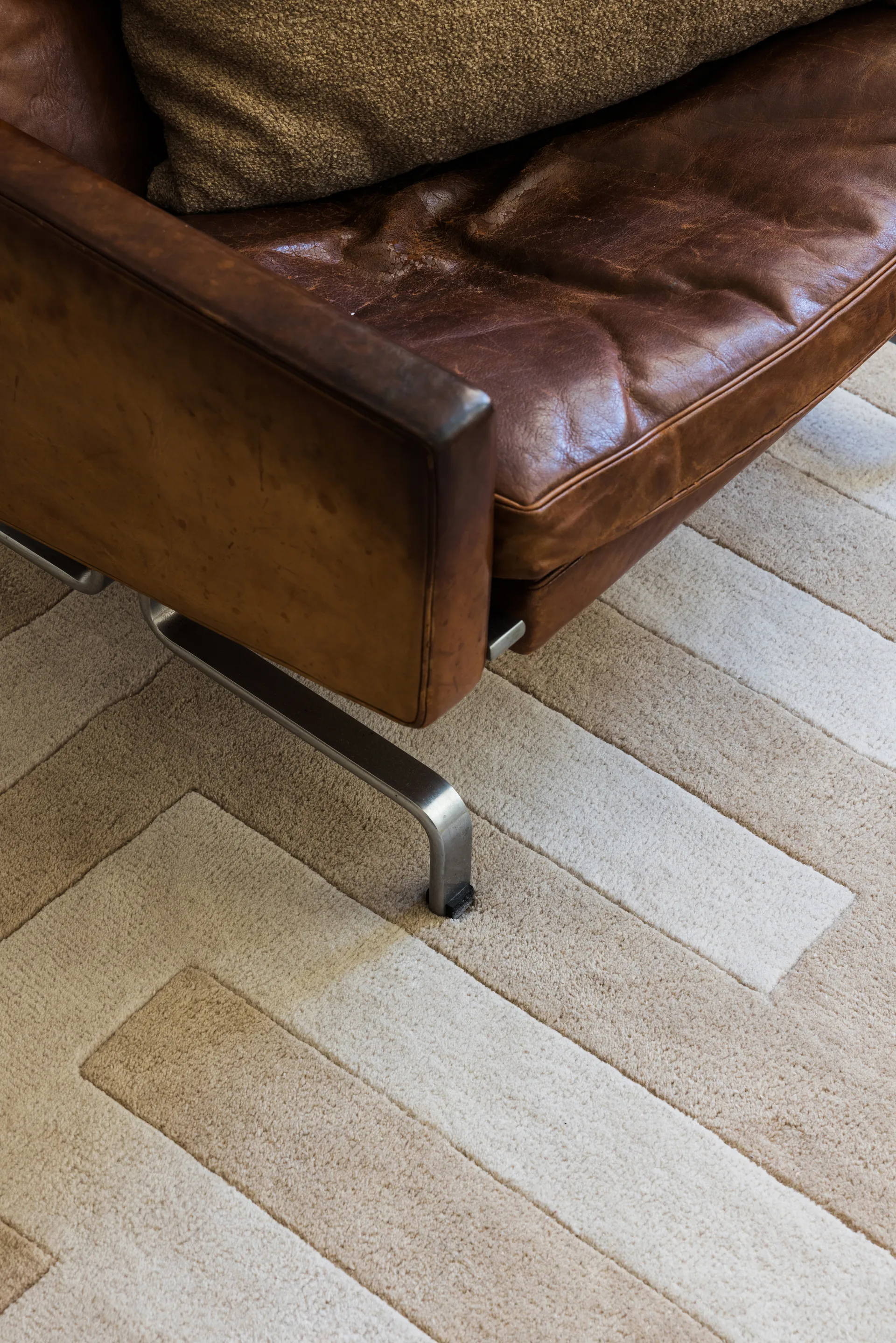 60S Geo Letters tæppe, Oatmeal, 180x270 cm Layered