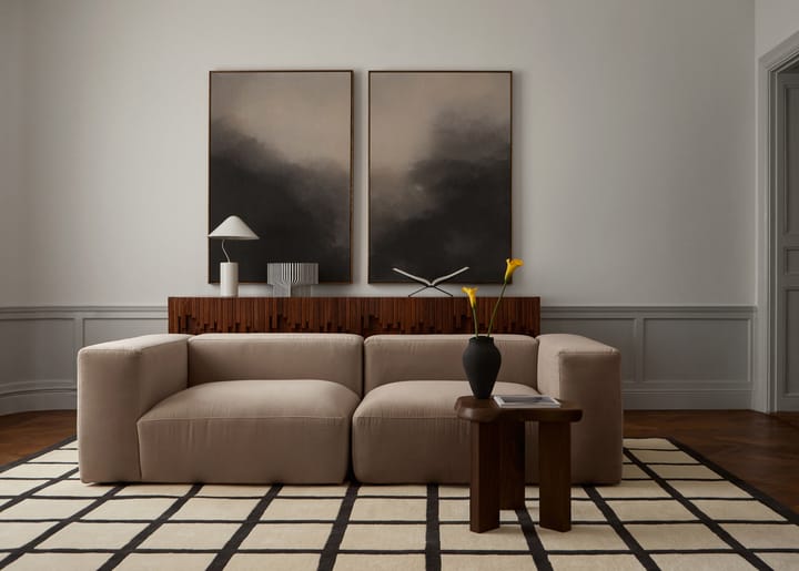 Avenue Checked Bone uldtæppe, White 180x270 cm Layered