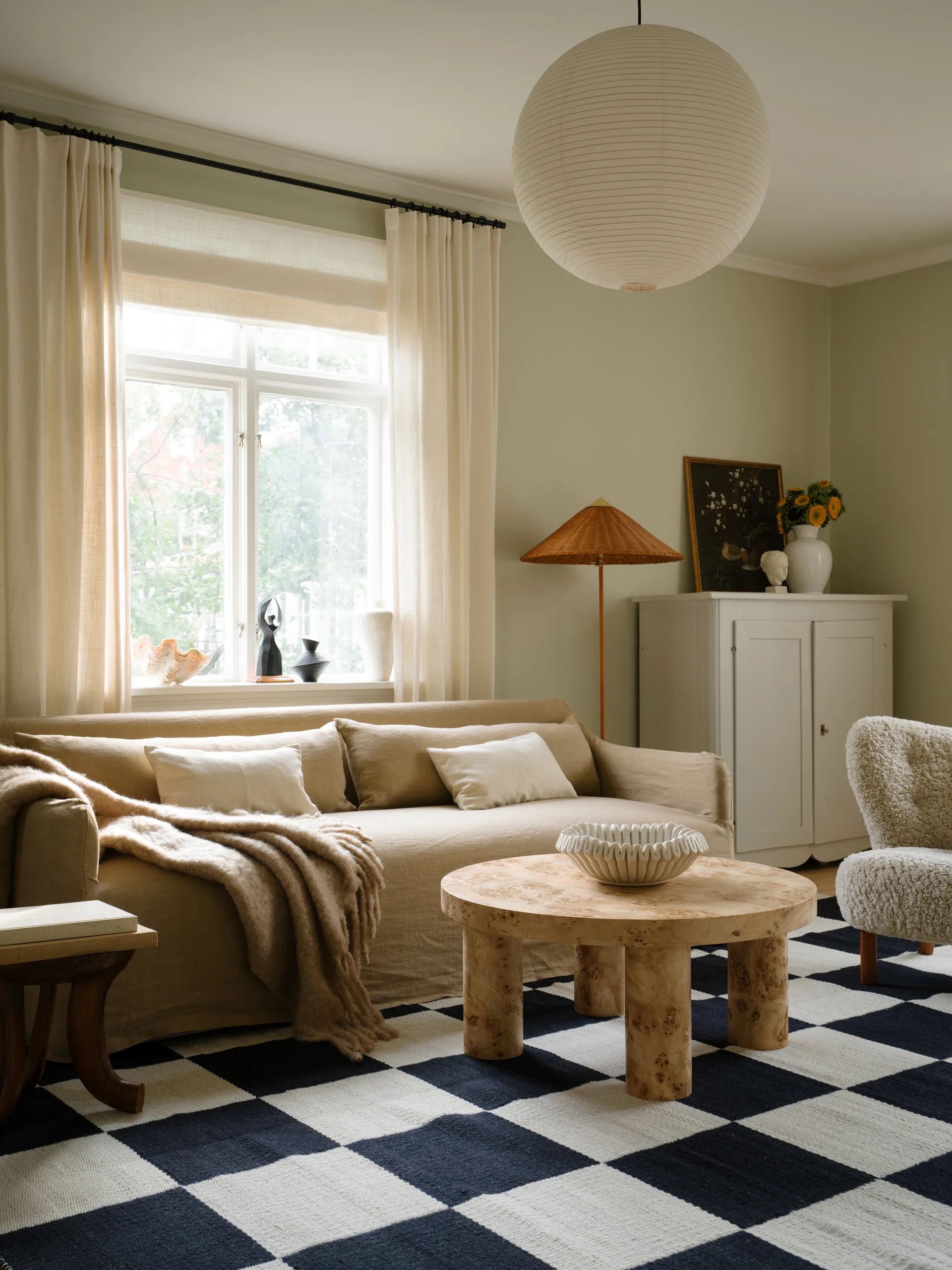 Chess uldtæppe, Black and white, 200x300 cm Layered