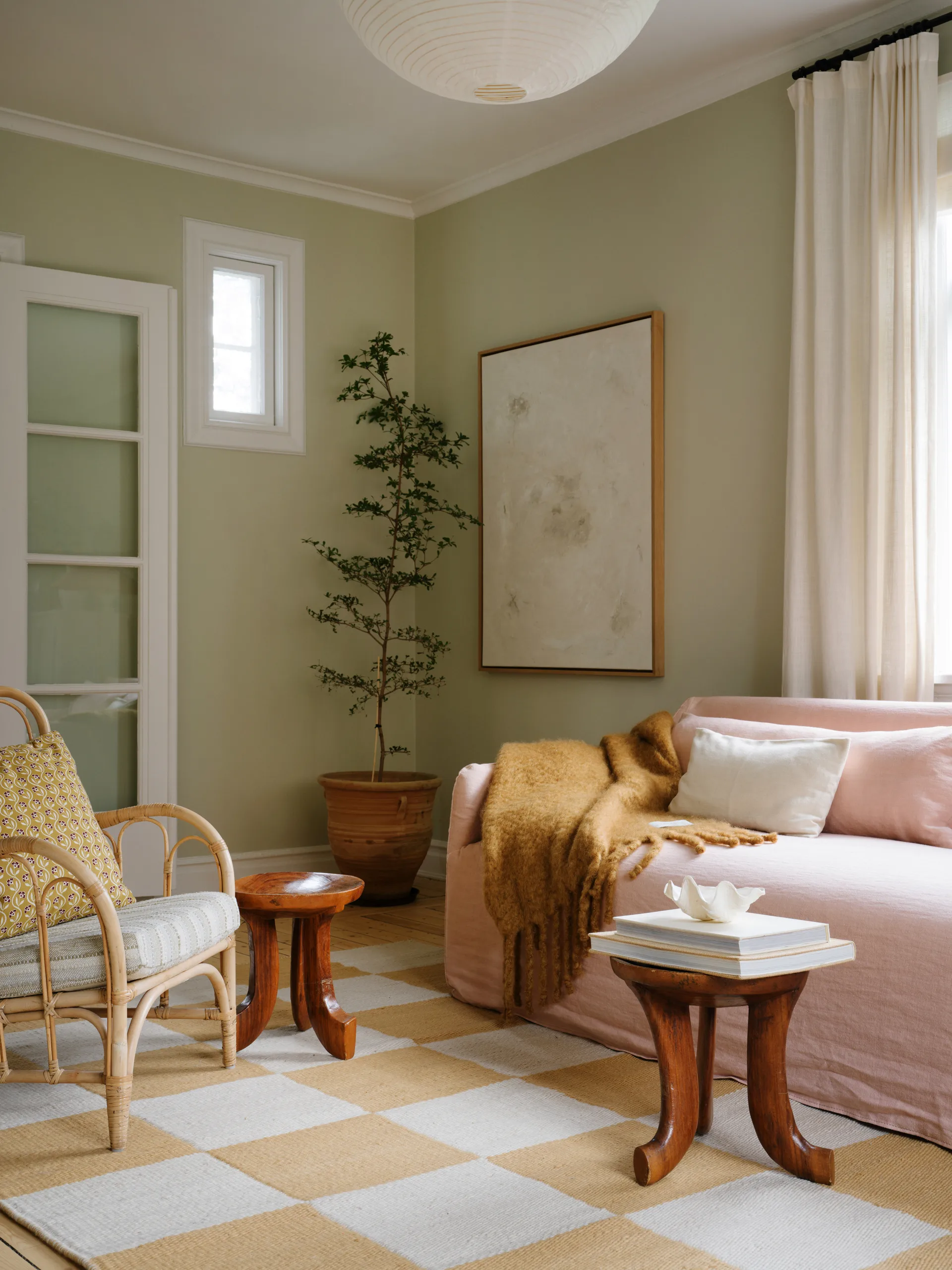 Chess uldtæppe, Harvest yellow, 180x270 cm Layered