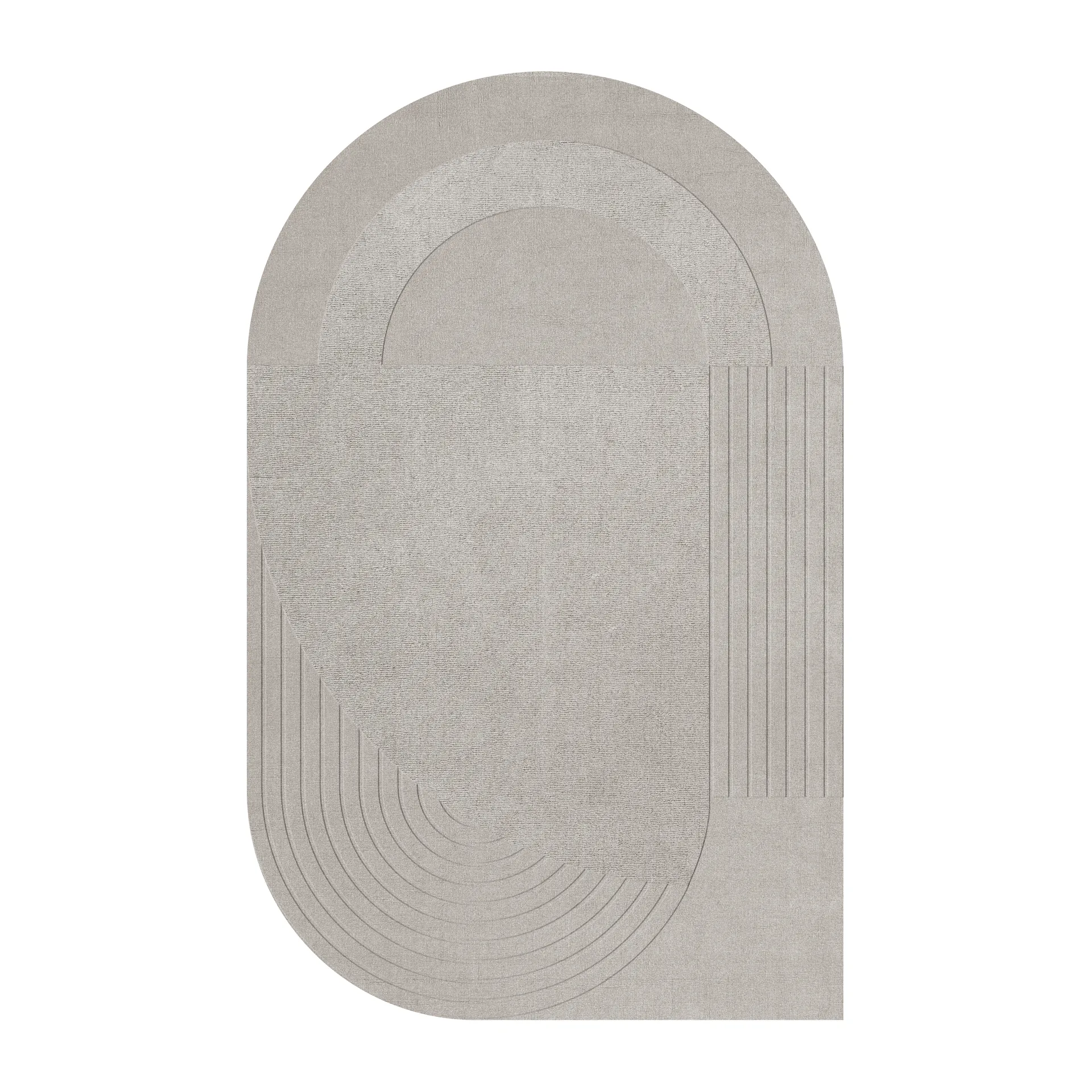 Circular uldtæppe 180x270 cm, True greige Layered